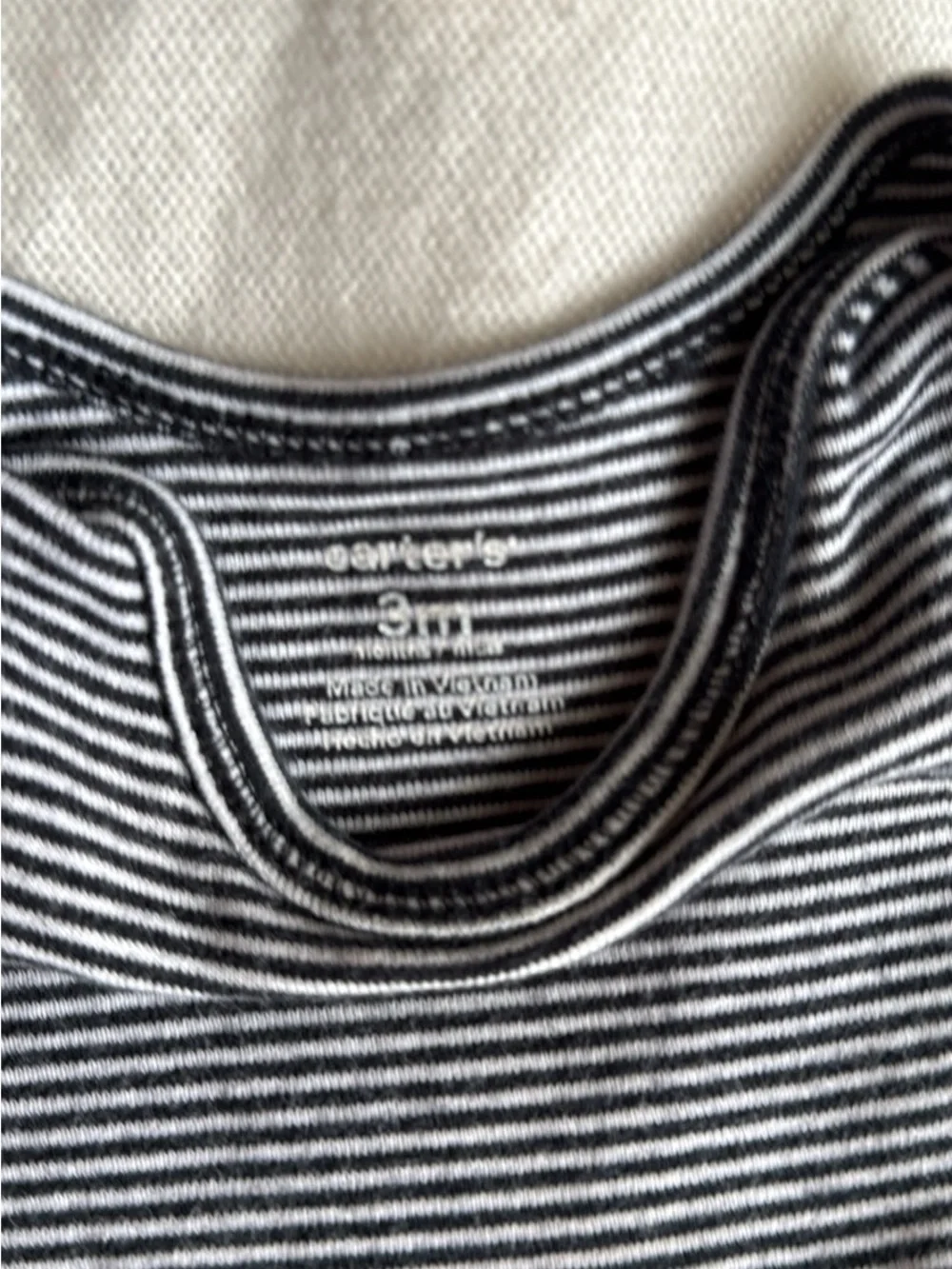 Carter's Black and White Striped Short-Sleeve Baby Bodysuit
